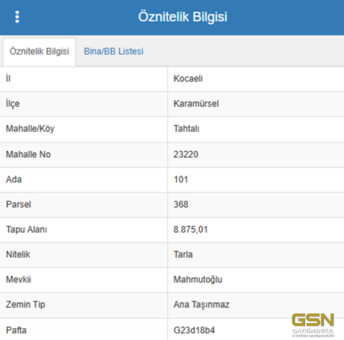 7-KOCAELİ KARAMÜRSEL TAHTALI'DA 6 TAPU 24.287M2 SATILIK ARAZİ
