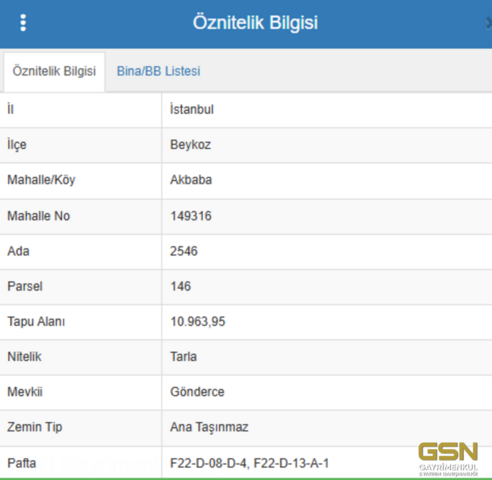 6-BEYKOZ AKBABA'DA %40 İMARLI ARAZİ